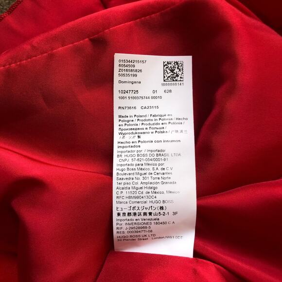 Hugo Boss Domingana Red Square Neck Sheath Dress Women's Size 10 US NWT - Picture 13 of 16